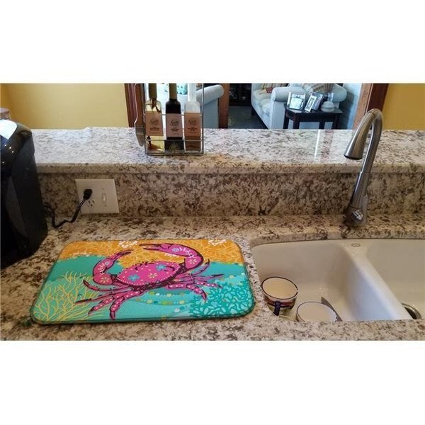 Carolines Treasures VHA3028DDM Coastal Pink Crab Dish Drying Mat, Carolines Treasures, Mfr#: VHA3028DDM